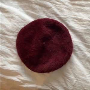 Vintage Fuzzy Burgundy Beret